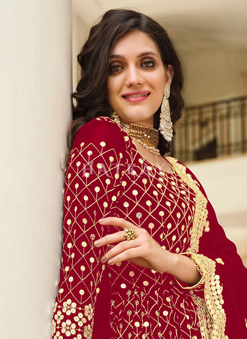 Red Wedding Anarkali Suit