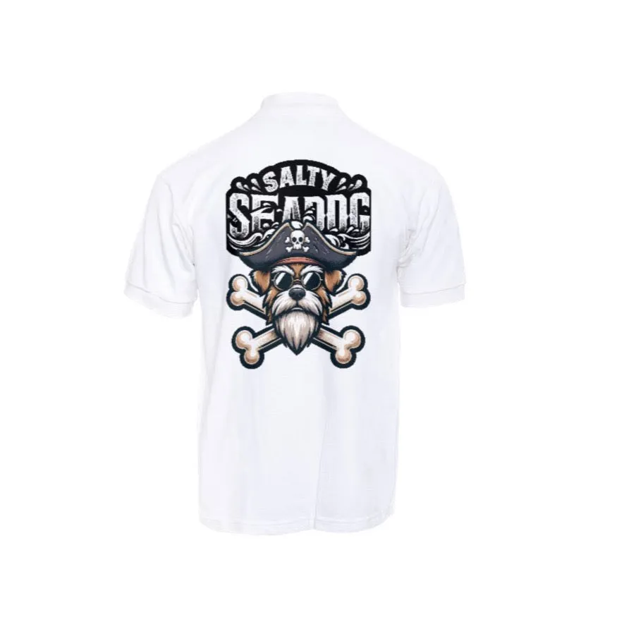 Salty Sea Dog T-Shirt | Unique Pirate Dog Design | Nautical Apparel