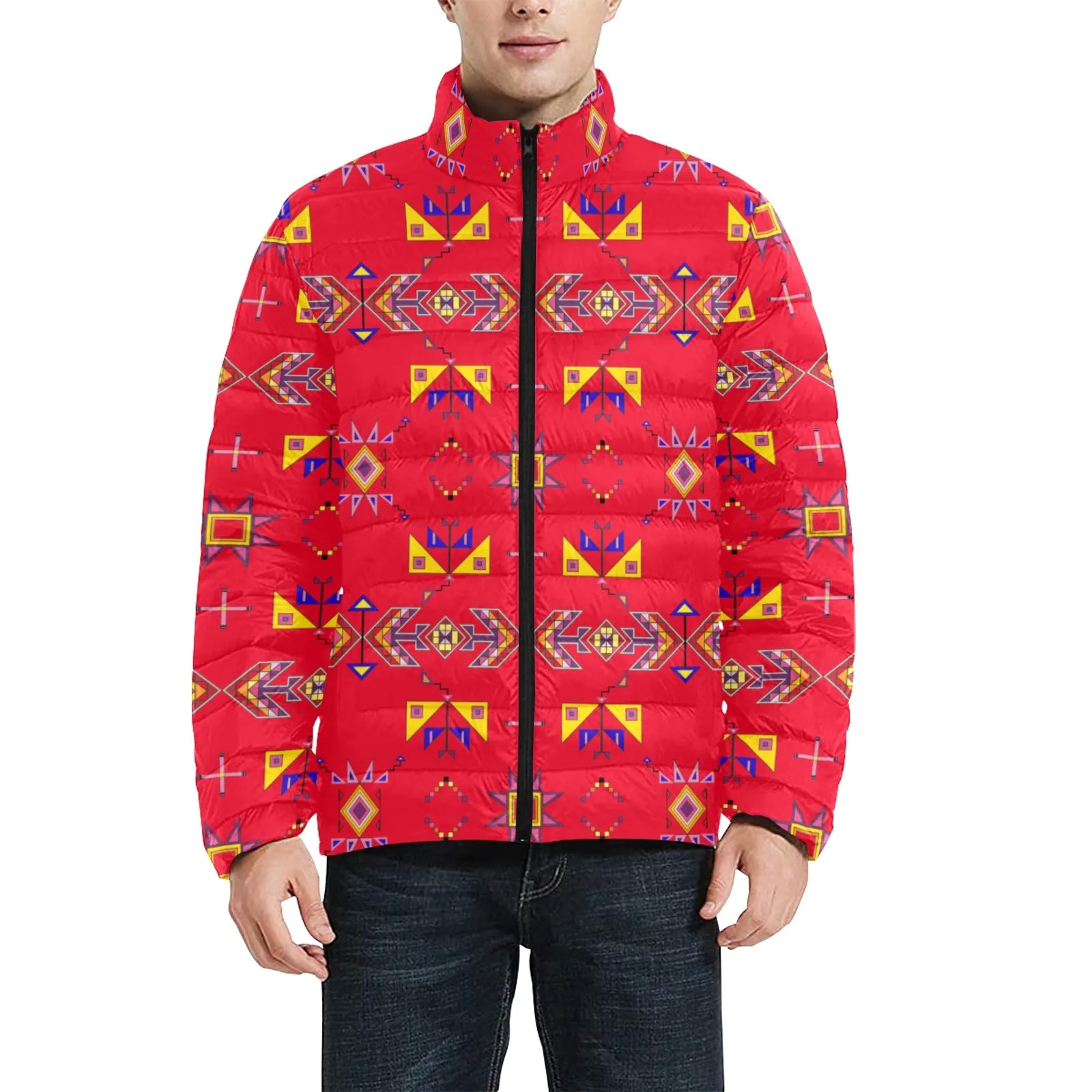 Scattered Generations Red Men's Padded Jacket