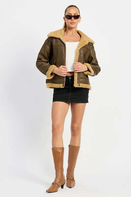 SHEARLING MOTO JACKET