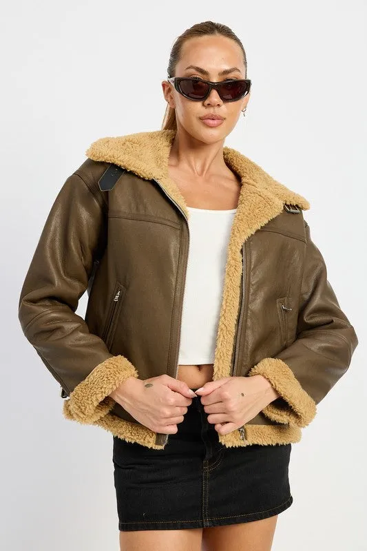 SHEARLING MOTO JACKET