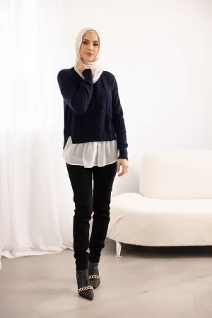 Shirt Underlay Knit Pullover Top