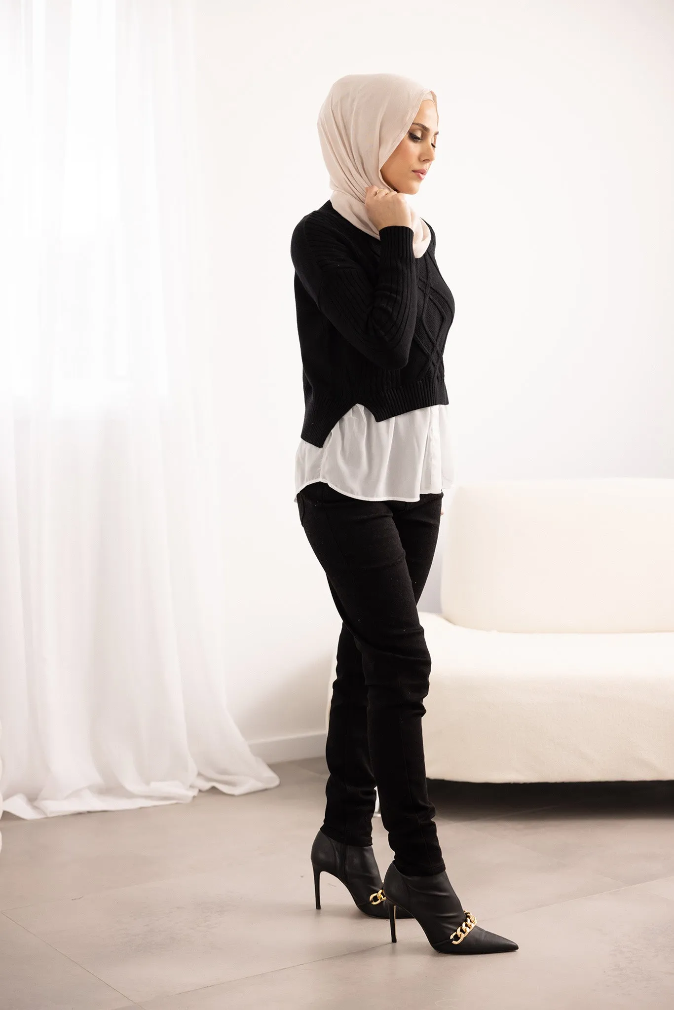 Shirt Underlay Knit Pullover Top