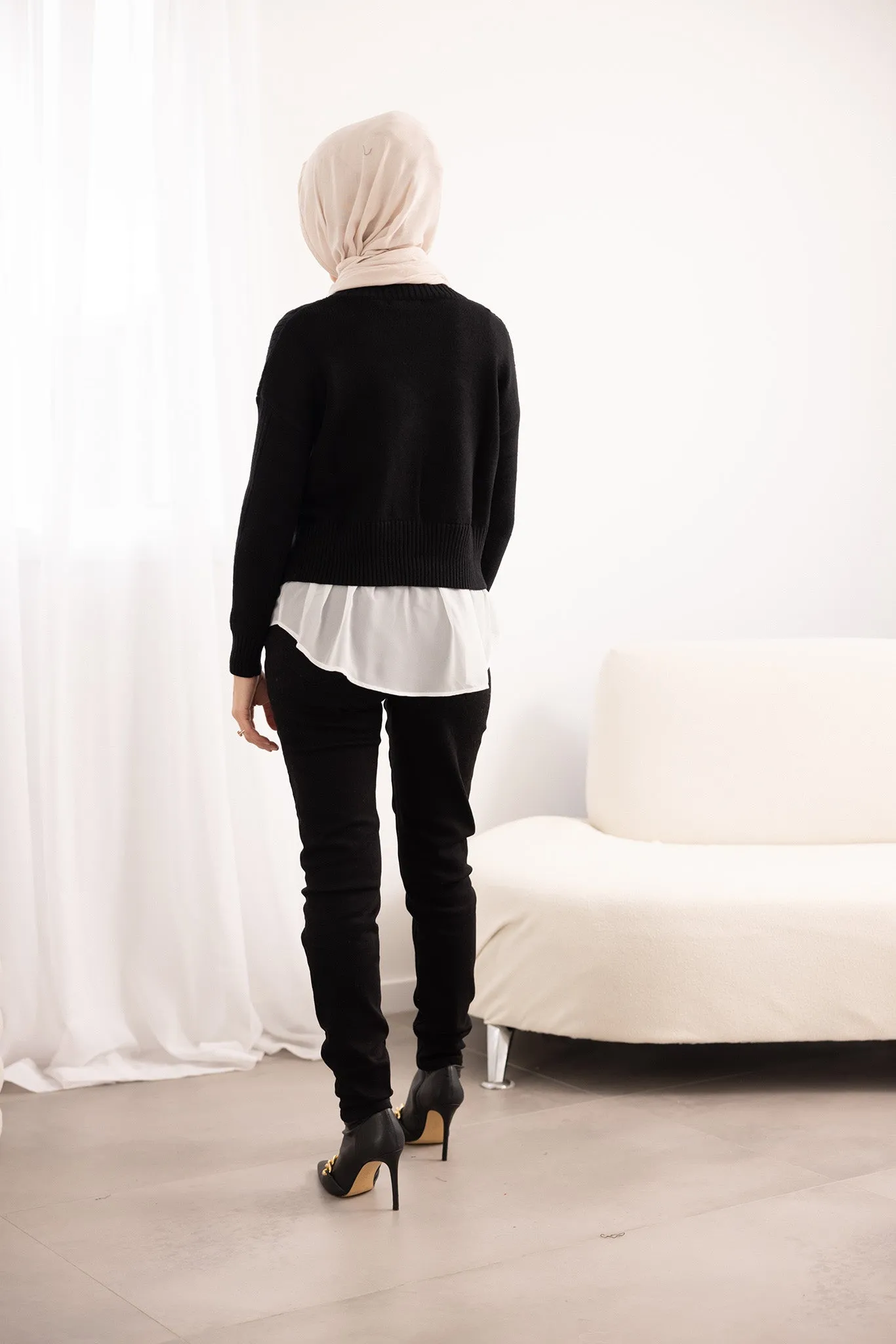 Shirt Underlay Knit Pullover Top