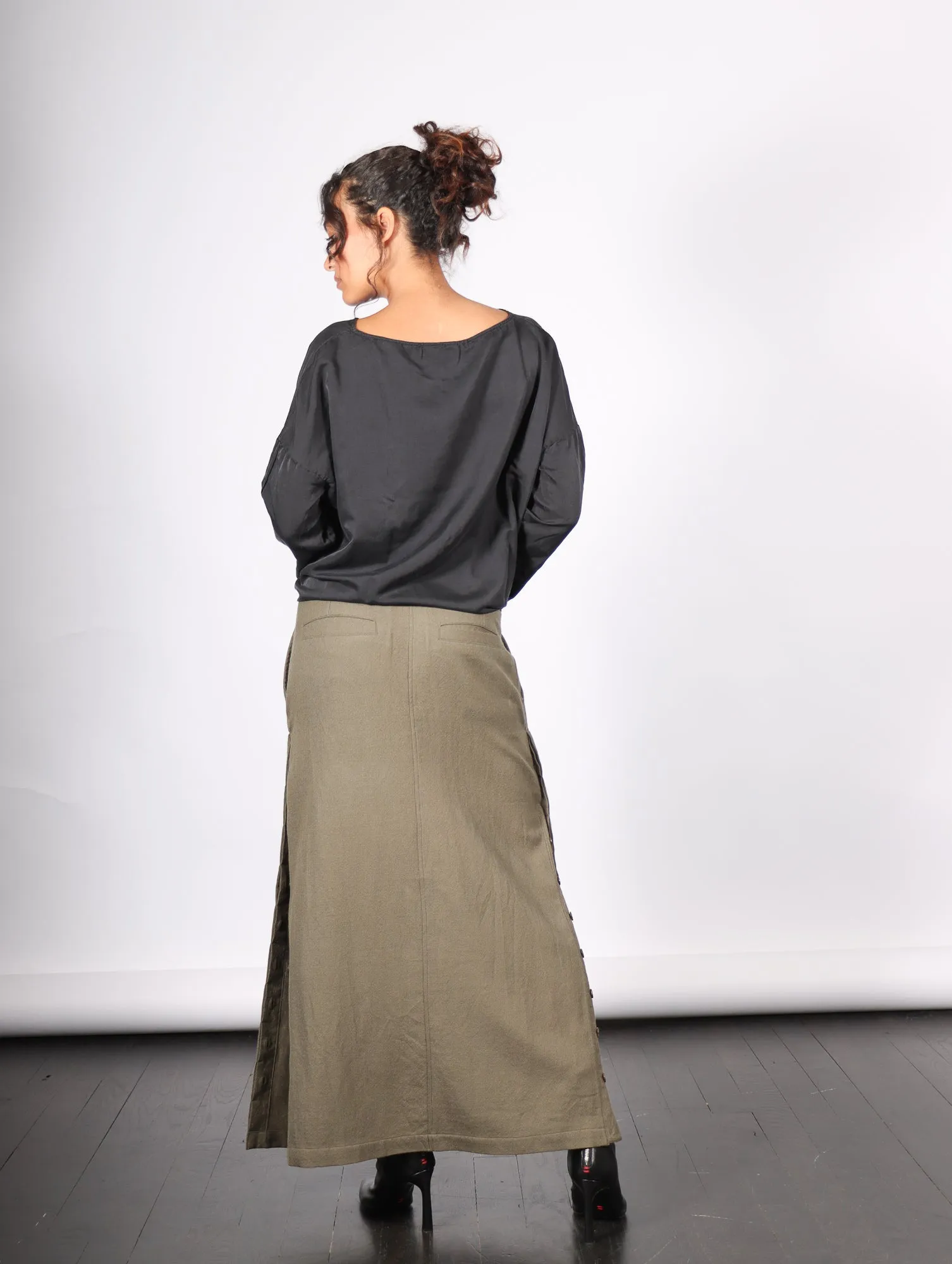 Silk T Shirt in Slate by Album Di Famiglia