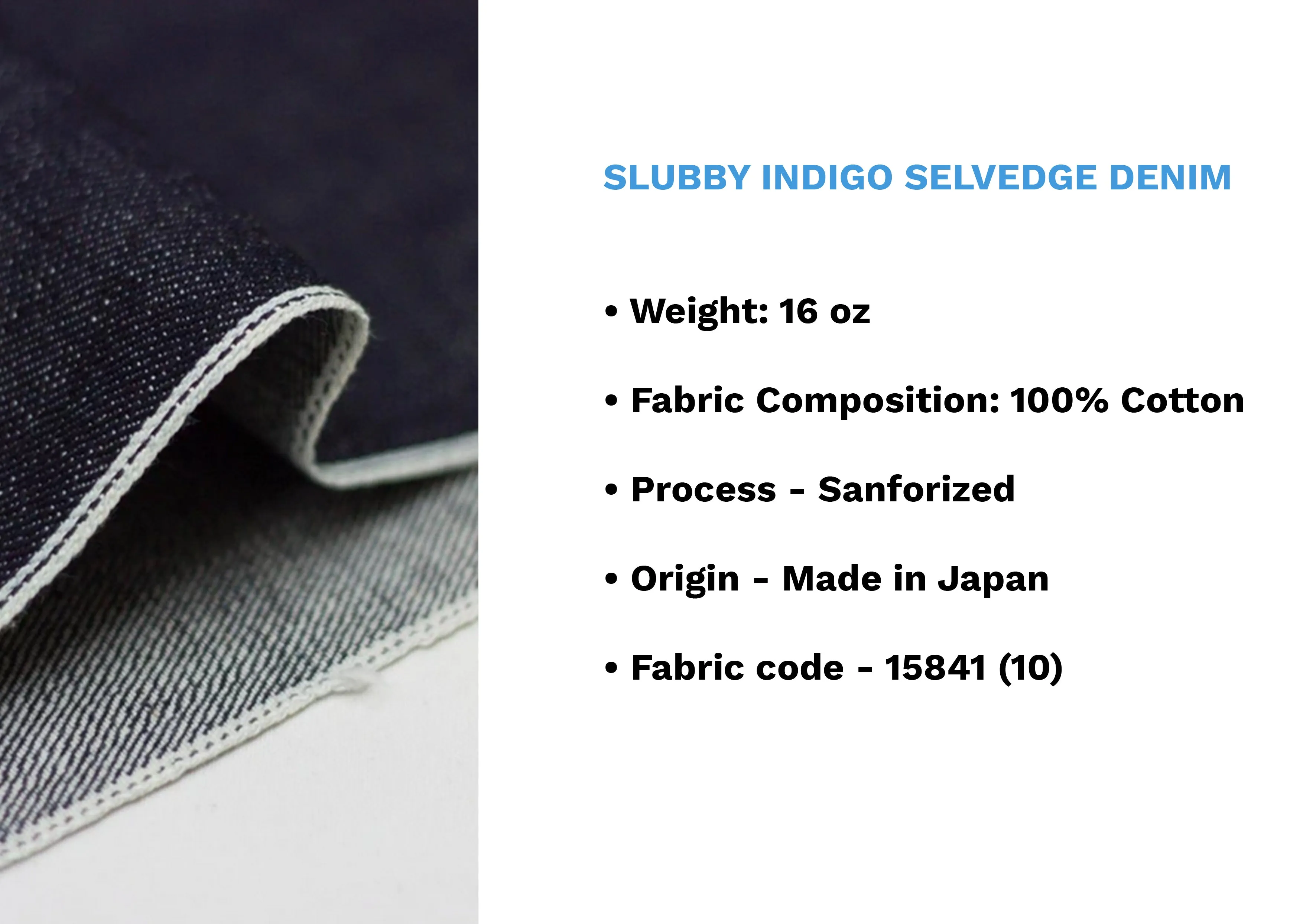 SLUBBY INDIGO SELVEDGE DENIM *