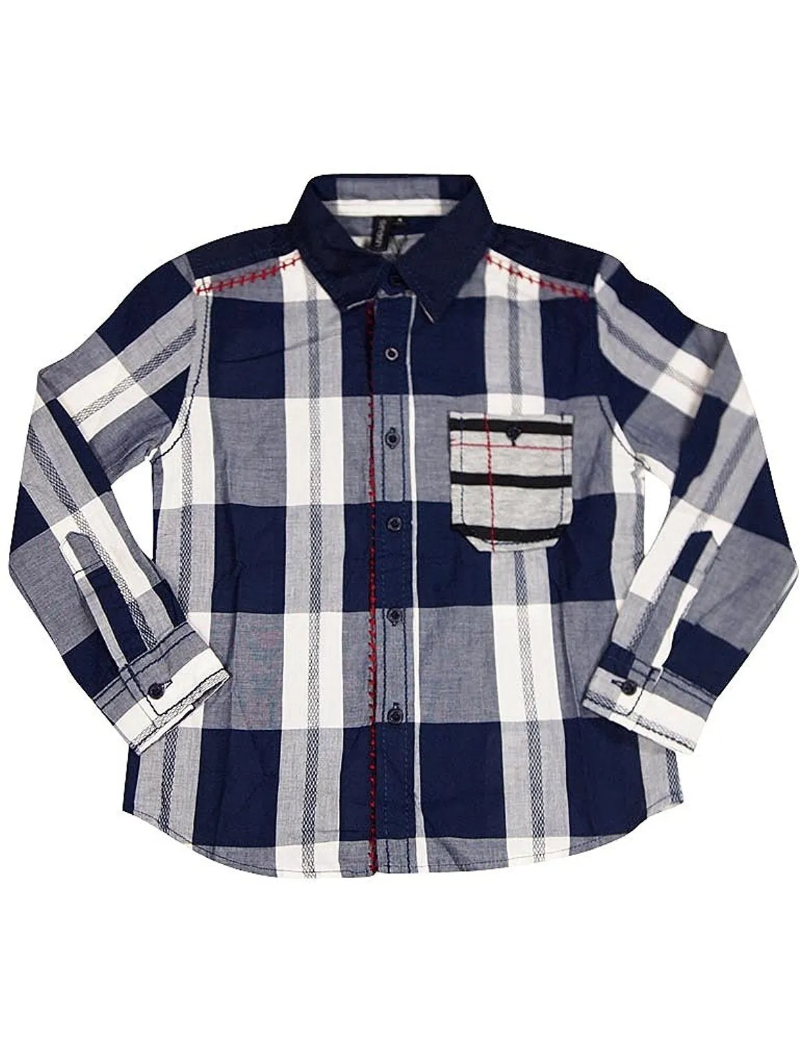 Smash - Little Boys Long Sleeve Western Inspired Shirt - 14 Color Combinations