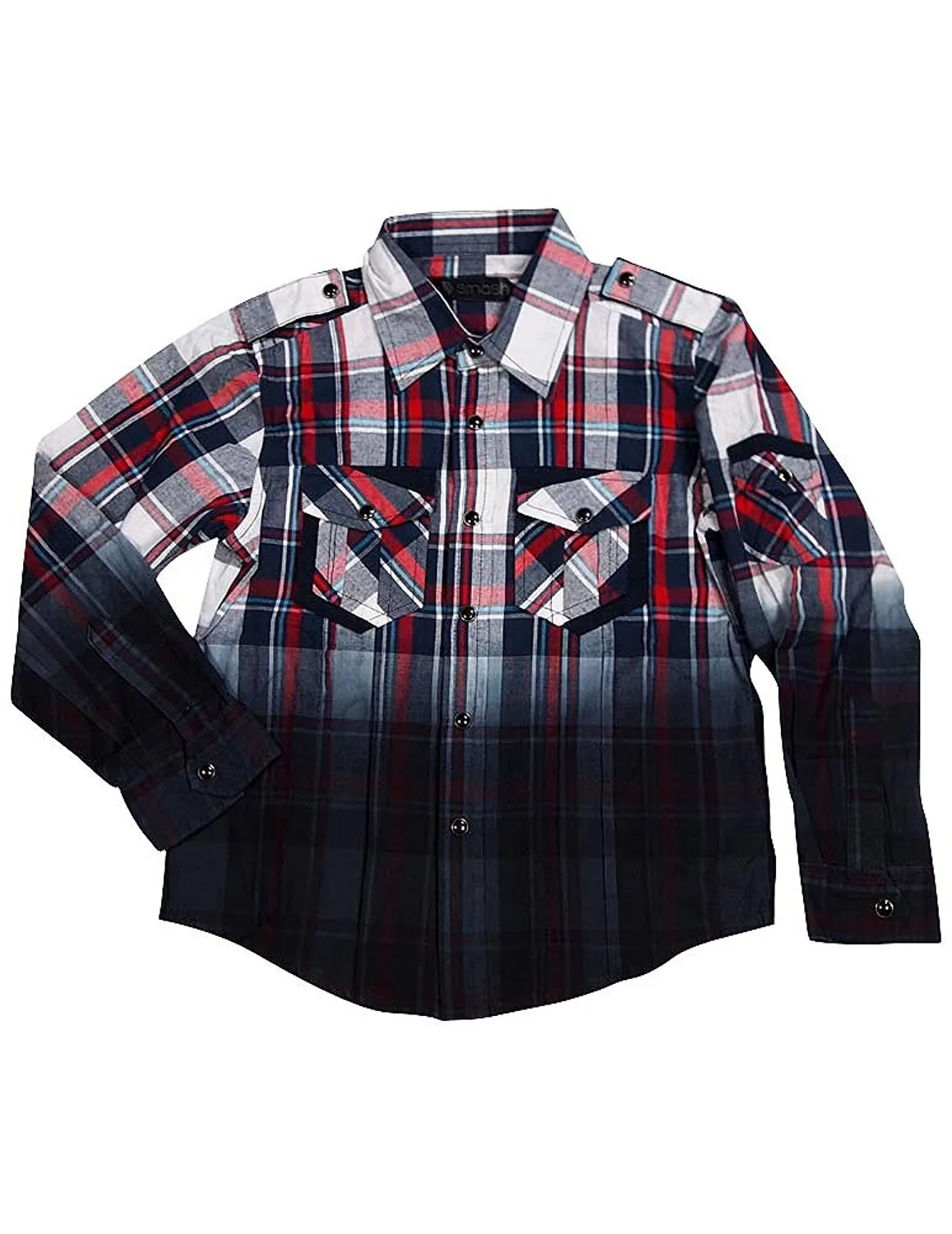 Smash - Little Boys Long Sleeve Western Inspired Shirt - 14 Color Combinations