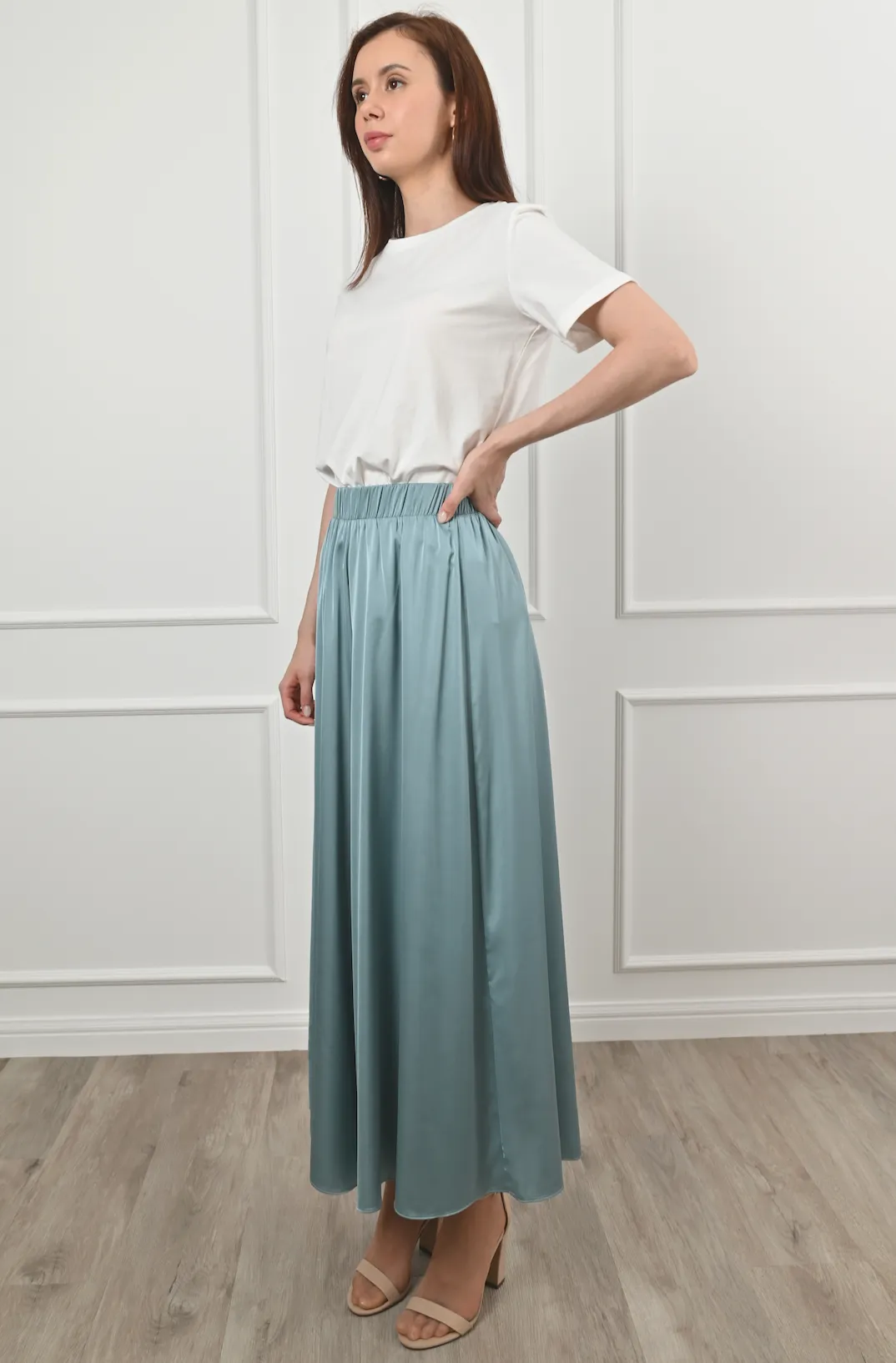 Sophia Matte Satin Fluid Long Pants