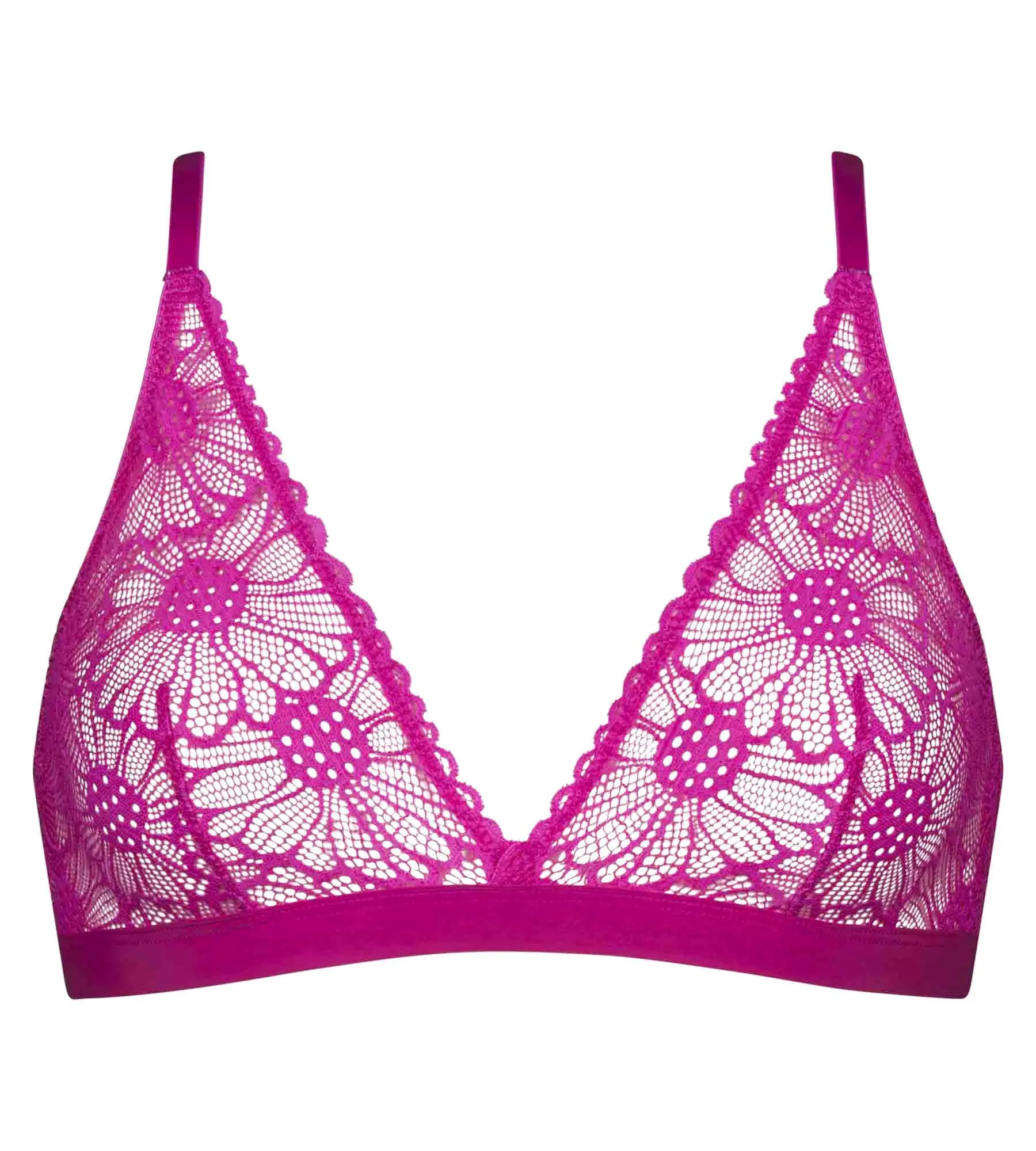 Soutien-gorge triangle en tulle et dentelle Fuchsia Fais-Moi Une Fleur