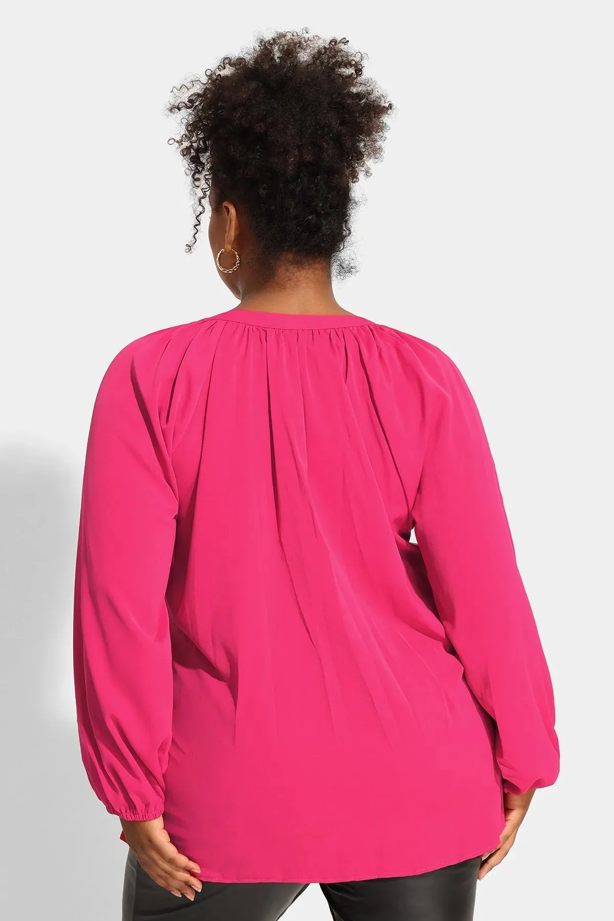 Supersoft Tunic Pleated Lanturn Long Sleeve T-Shirt