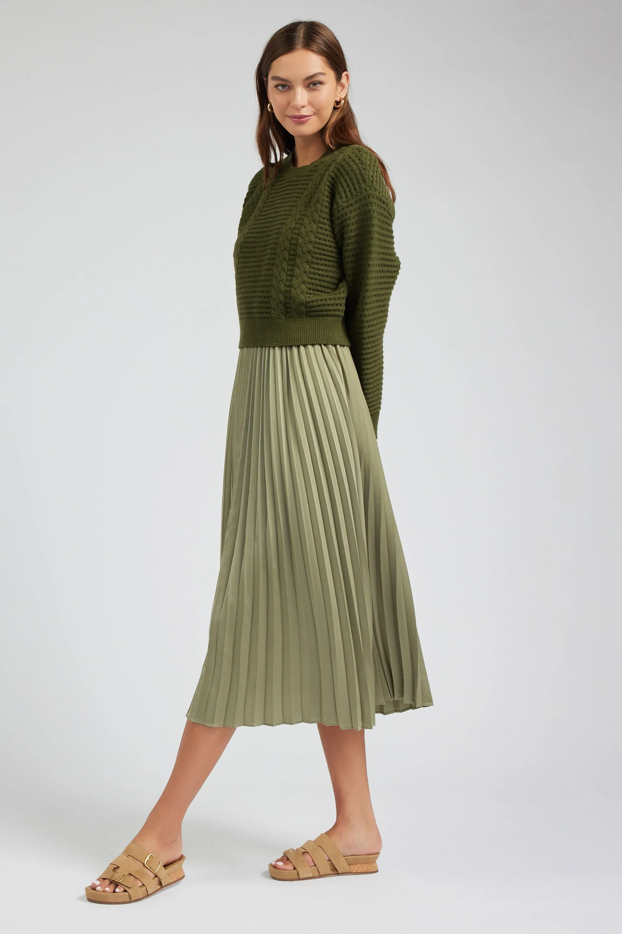 Sweater & Pleated Dress Set