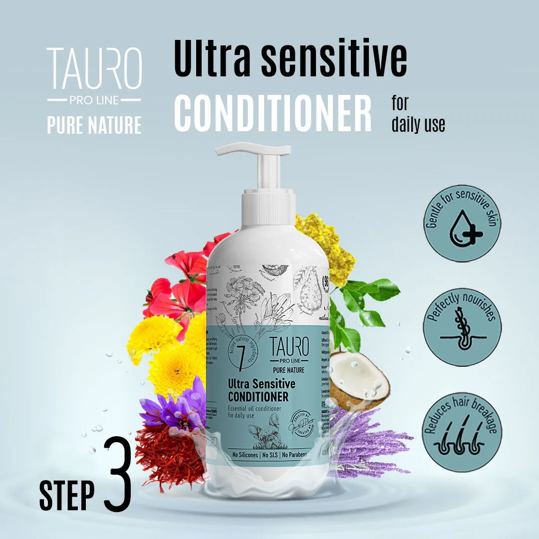 Tauro Pro Line Pure Nature Ultra Sensitive Dog & Cat Conditioner For Sensitive Skin & Coat Daily Care With Essential Oils