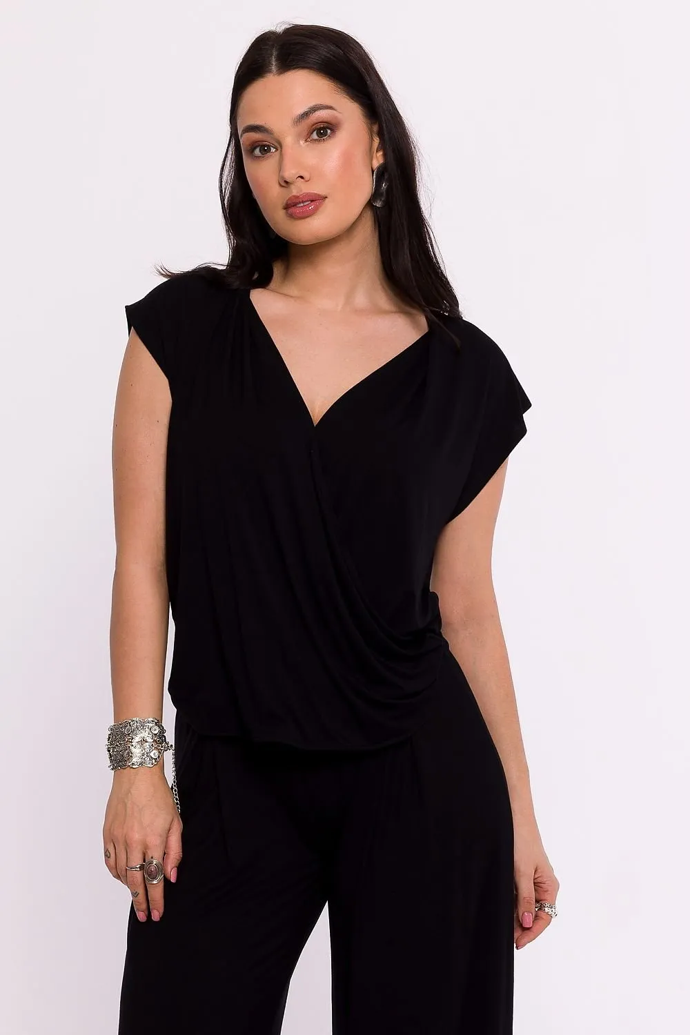 TEEK - Cross V-Neck Blouse