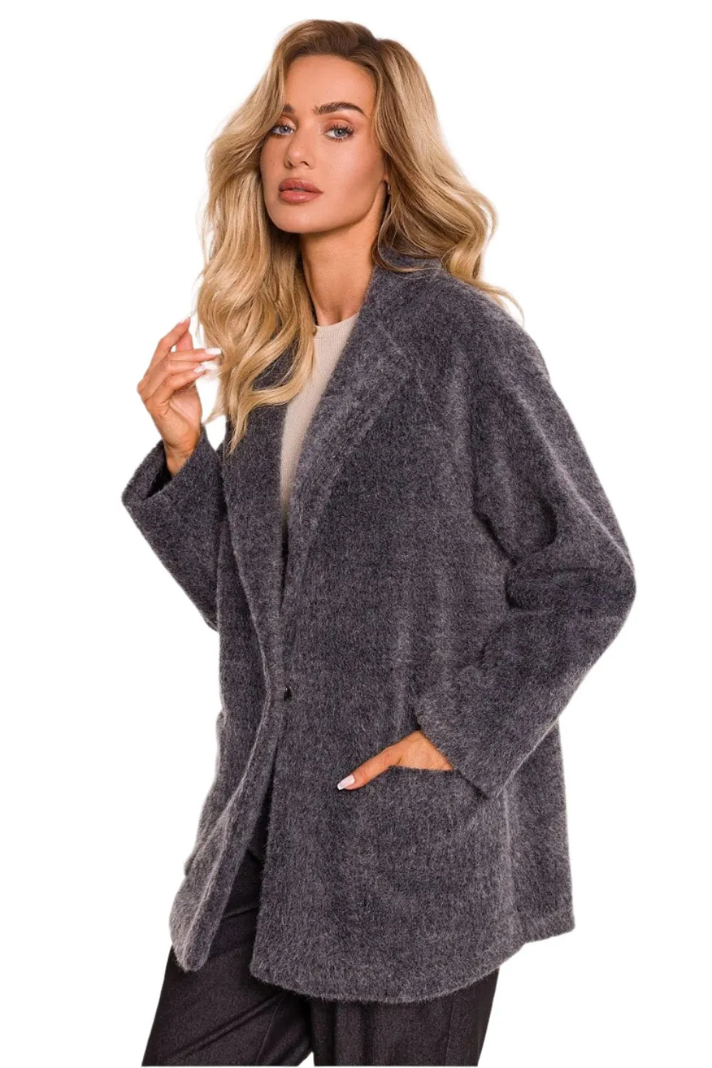 TEEK - Terry Bear Knit Pocketed Coat