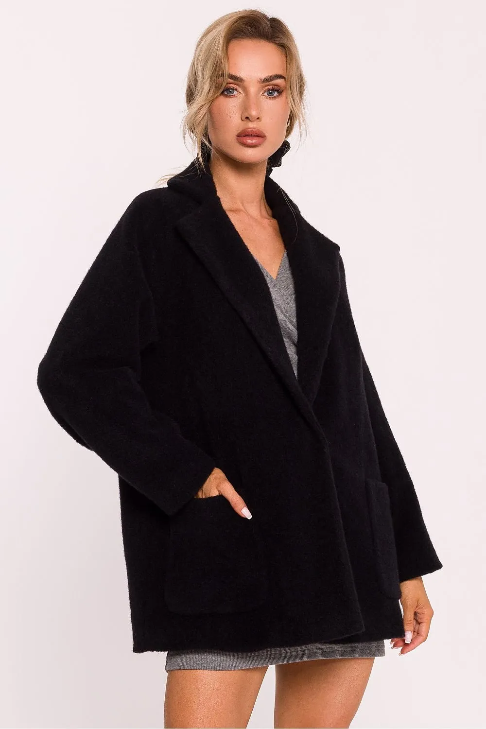 TEEK - Terry Bear Knit Pocketed Coat