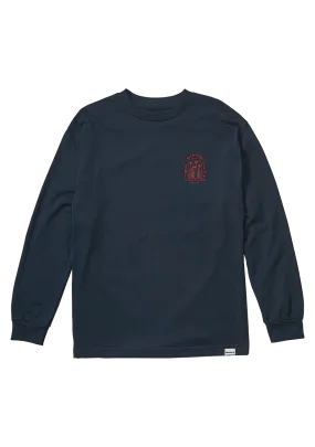 Temple Long Sleeve T-Shirt - Navy