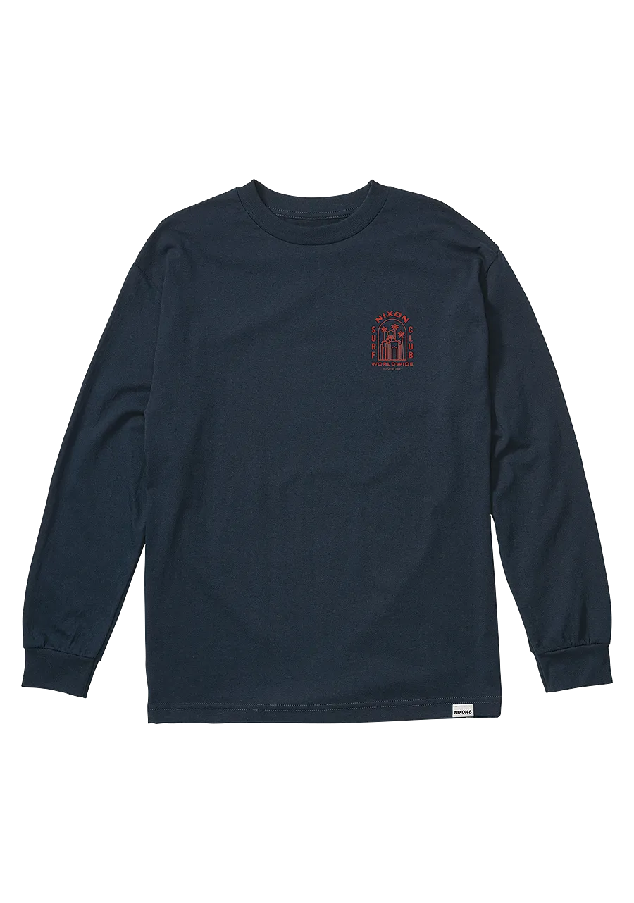 Temple Long Sleeve T-Shirt - Navy