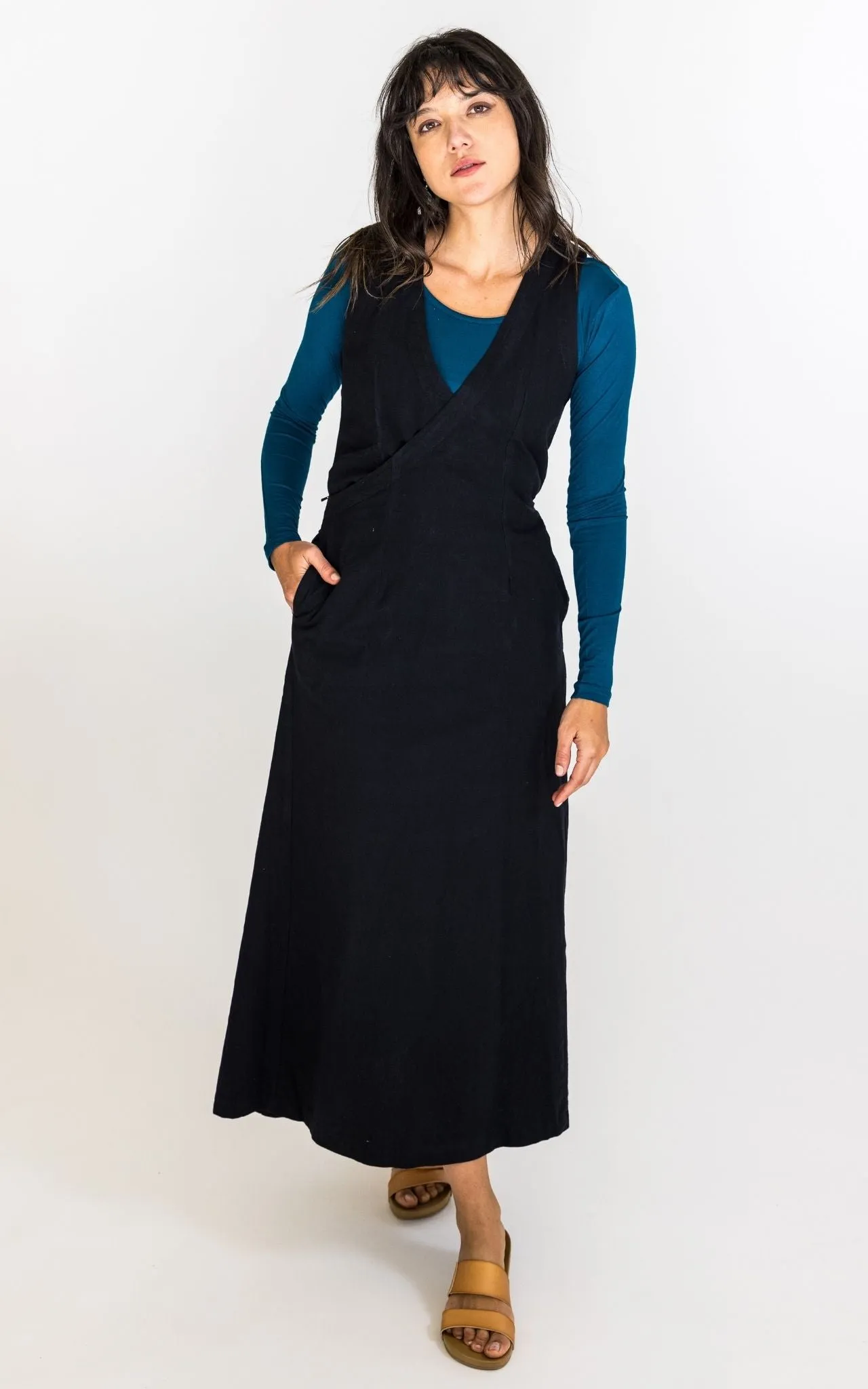 Tibetan Wrap Dress - Black