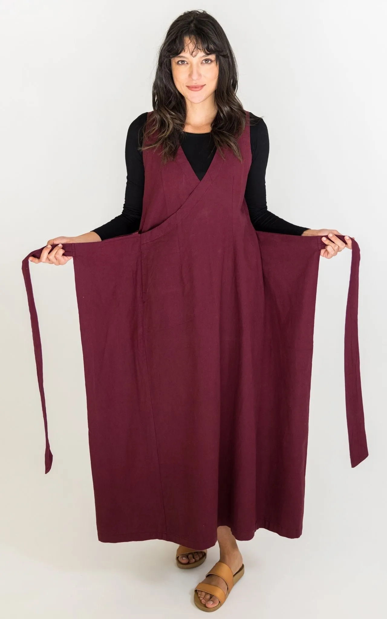 Tibetan Wrap Dress - Wine