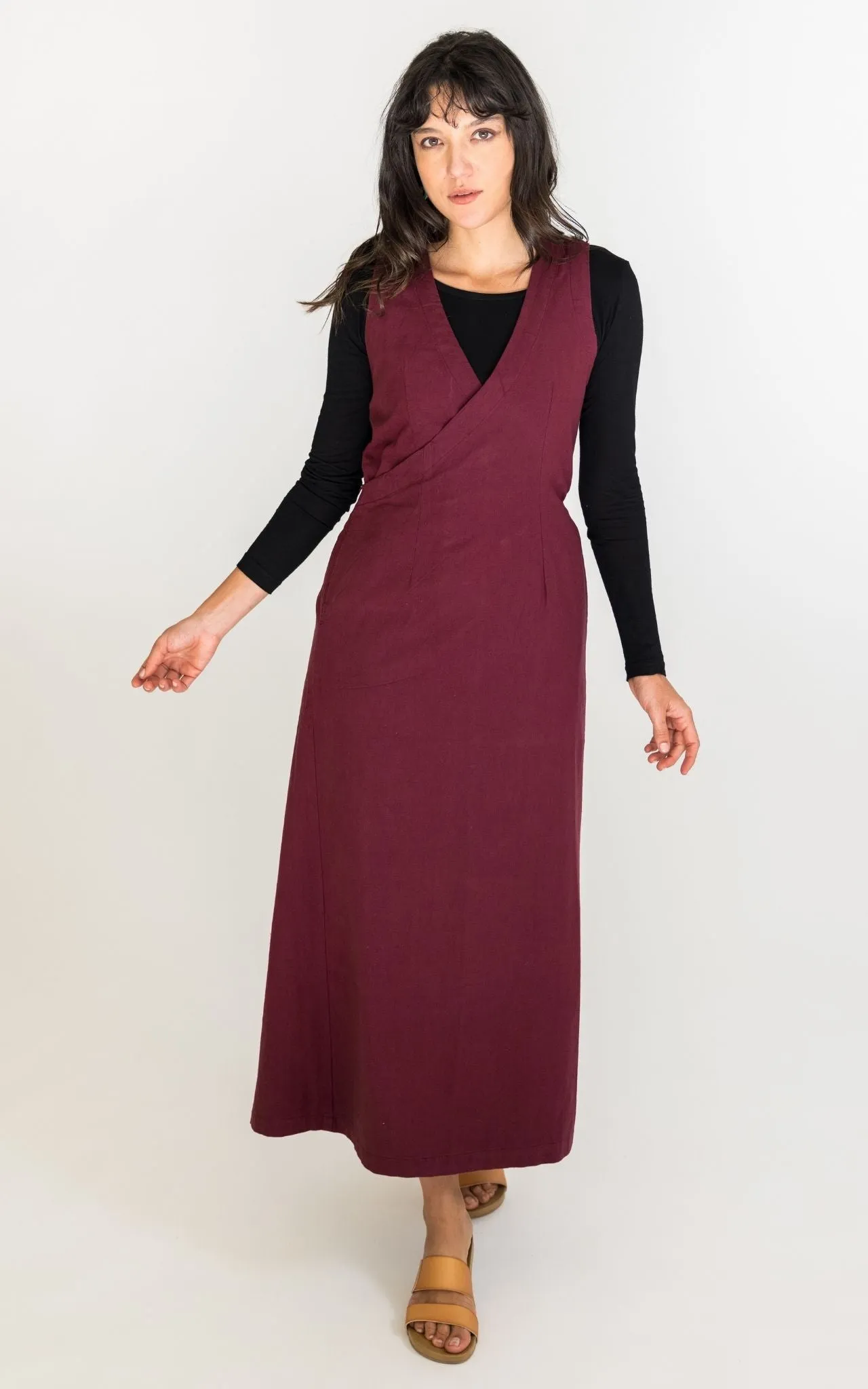 Tibetan Wrap Dress - Wine