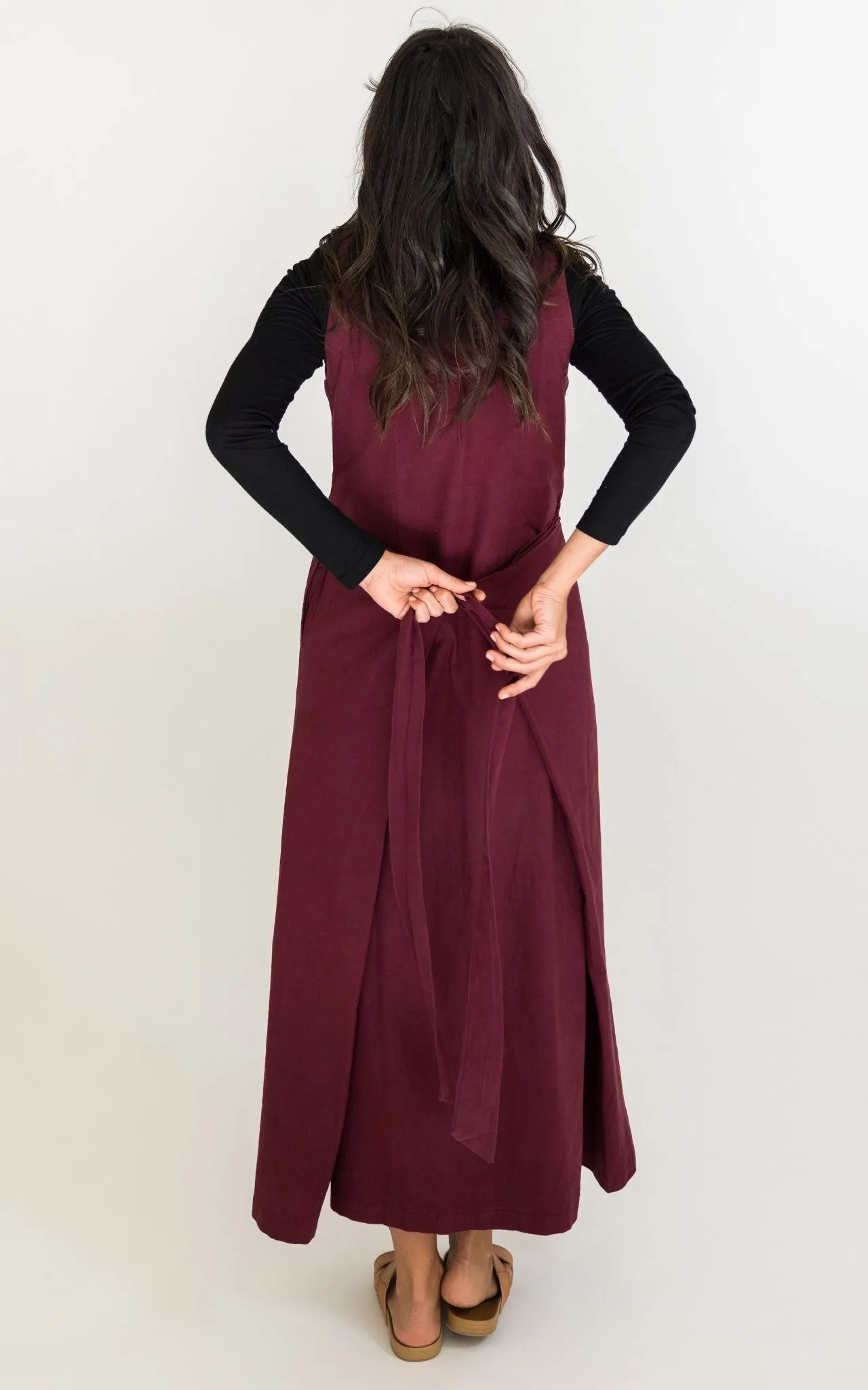 Tibetan Wrap Dress - Wine