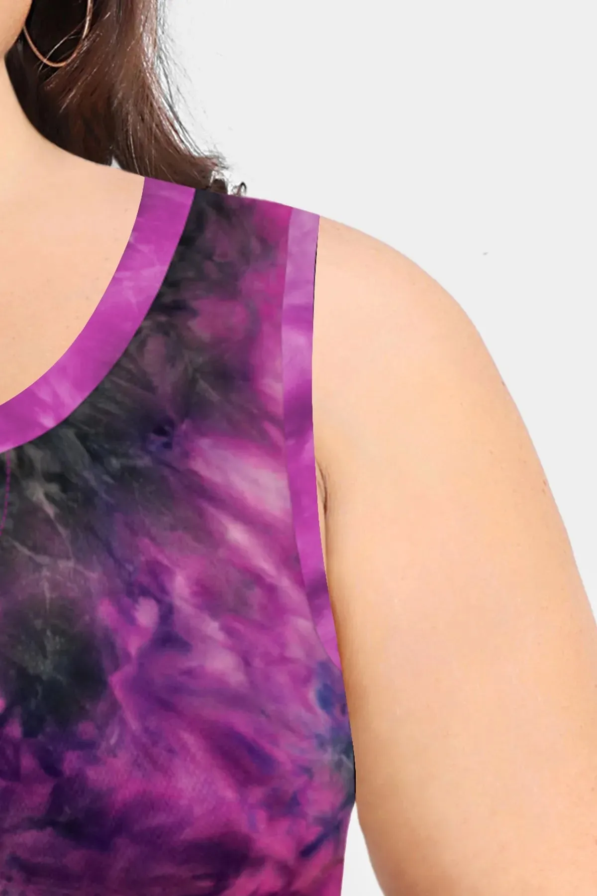 Tie Dye Sexy Hollow Out Crewneck Tank Top