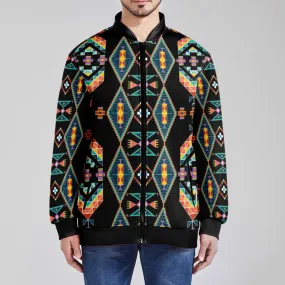 Travois Tipi Black Zippered Collared Lightweight Jacket