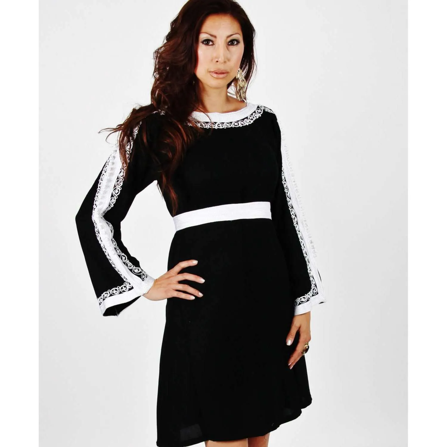 Trumpet Sleeve Tunic Dress