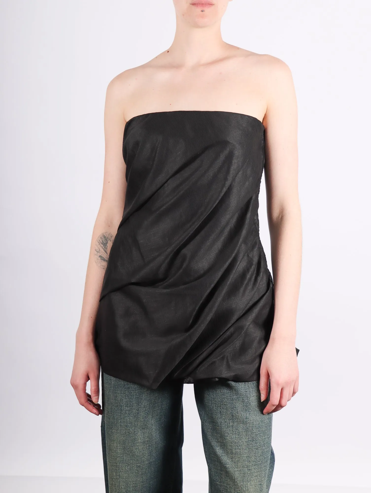 Twinning Tunic in Black by Issey Miyake