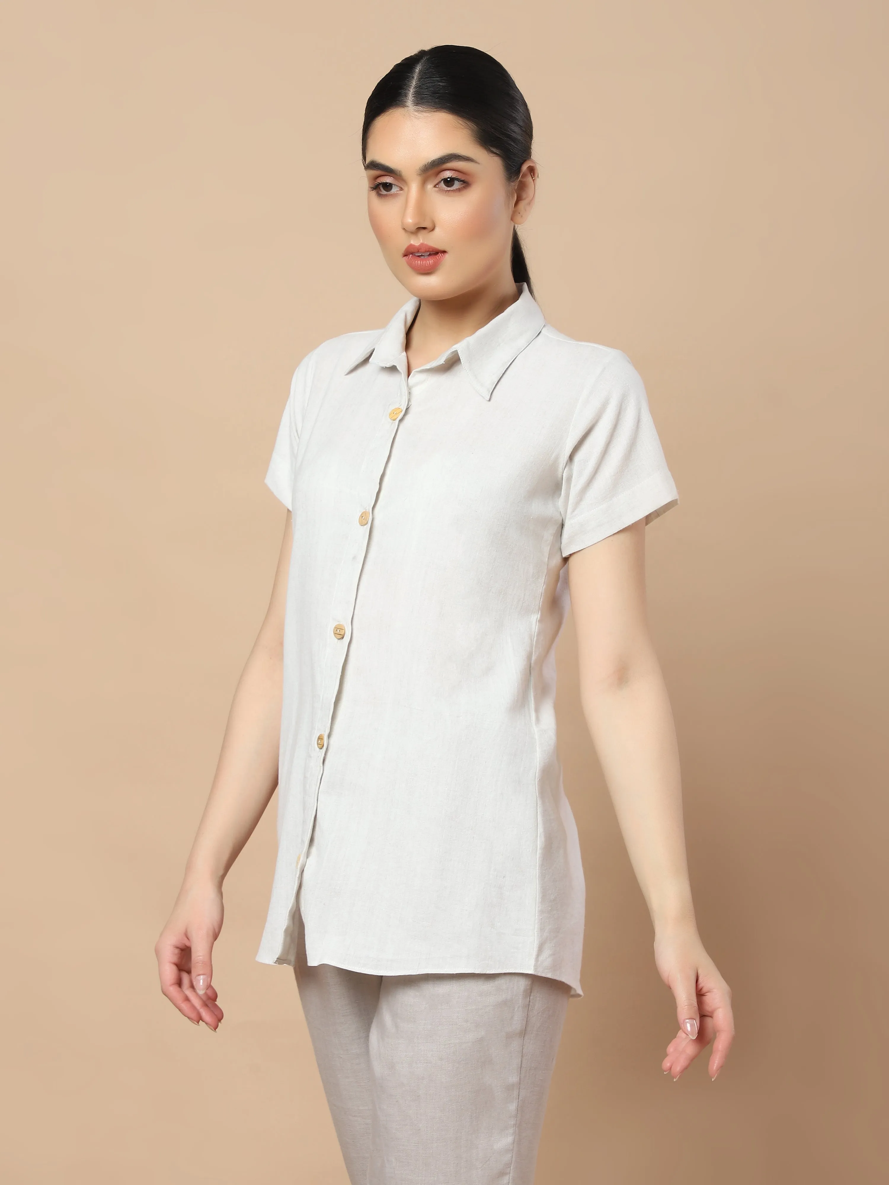 Unmissable Style: Hemp Short Button Shirt