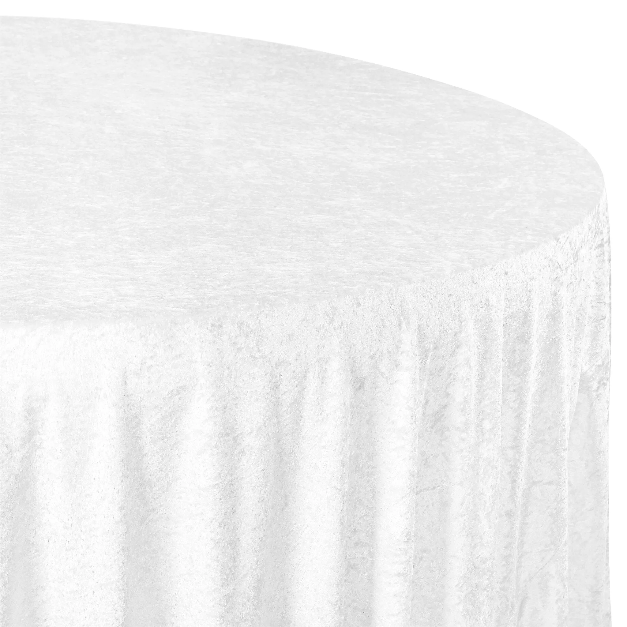 Velvet 120" Round Tablecloth - White