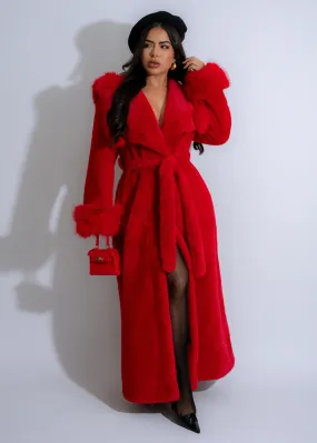 Velvet Ember Coat Red