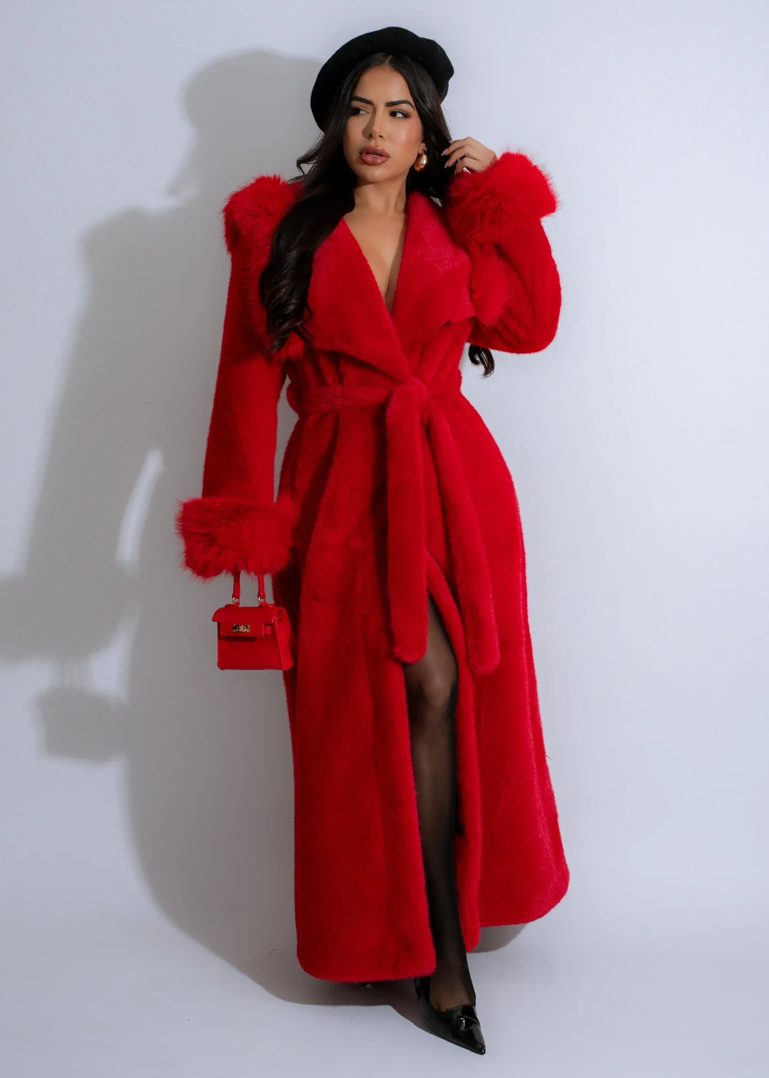 Velvet Ember Coat Red