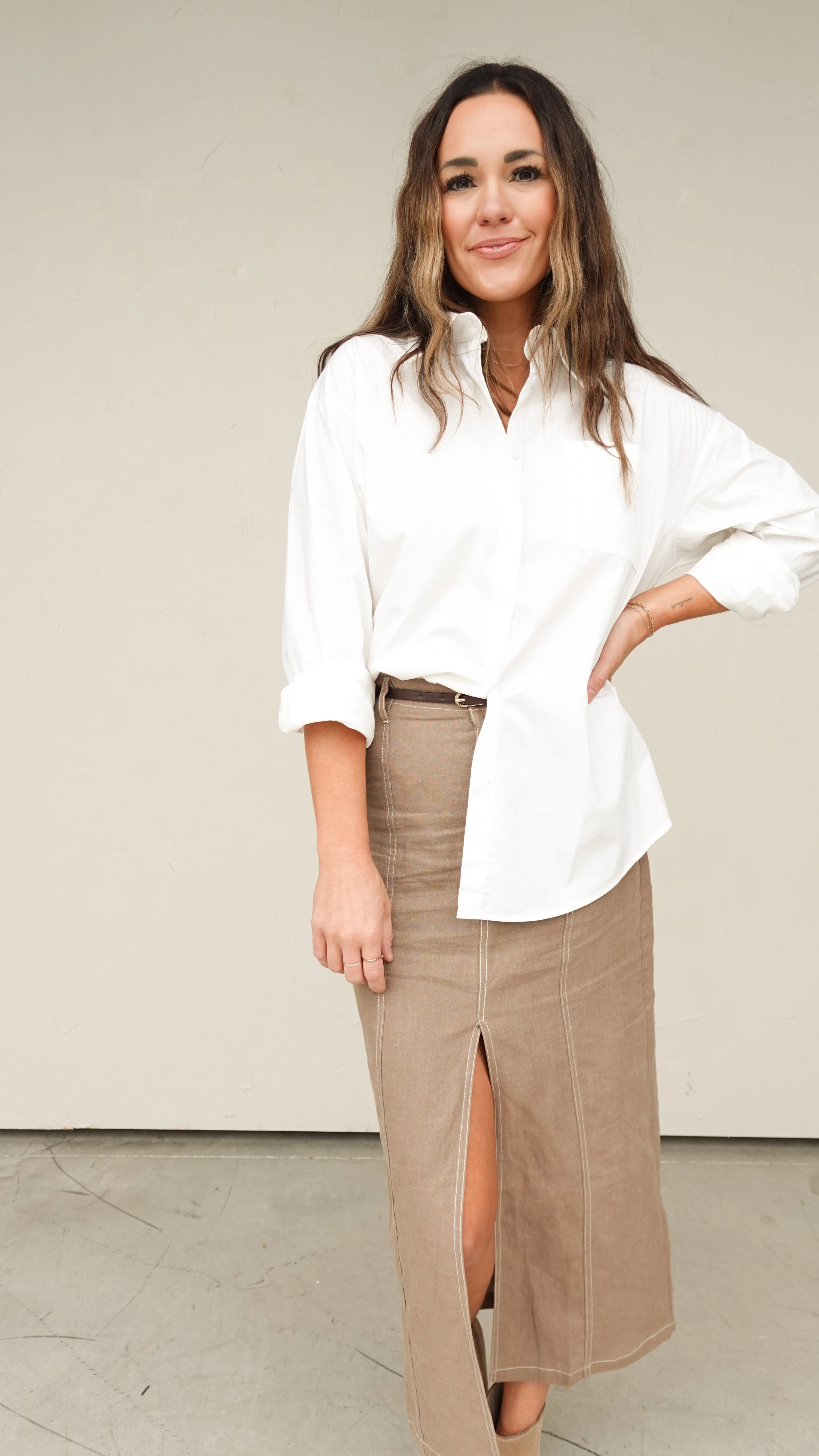 White Oversized Button-Down Shirt