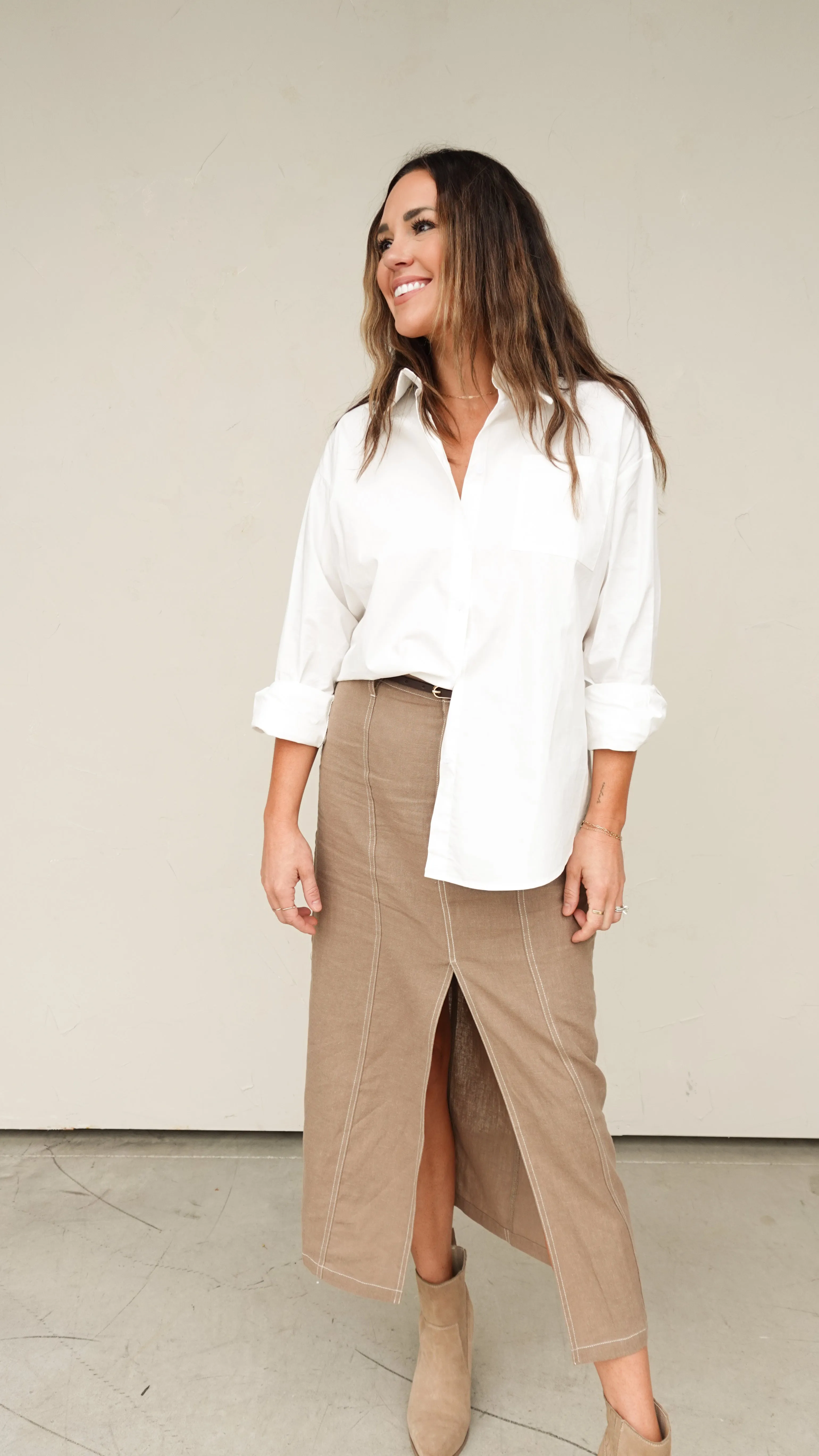 White Oversized Button-Down Shirt