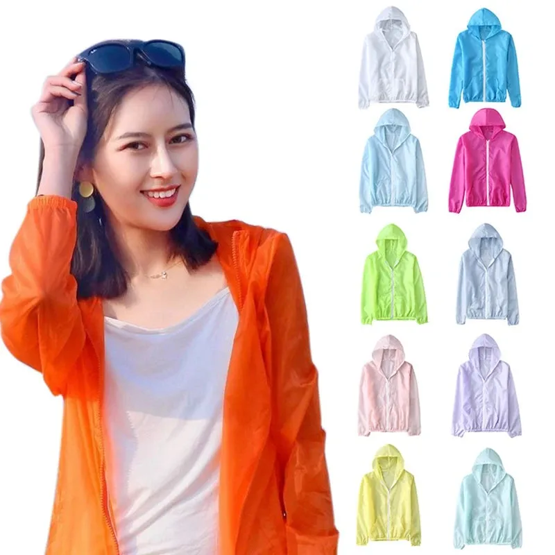 Woman Sun Protection Clothing Female Jackets Summer Ladies Thin Long Sleeve Outdoor Sports Hooded Protect Windbreakers