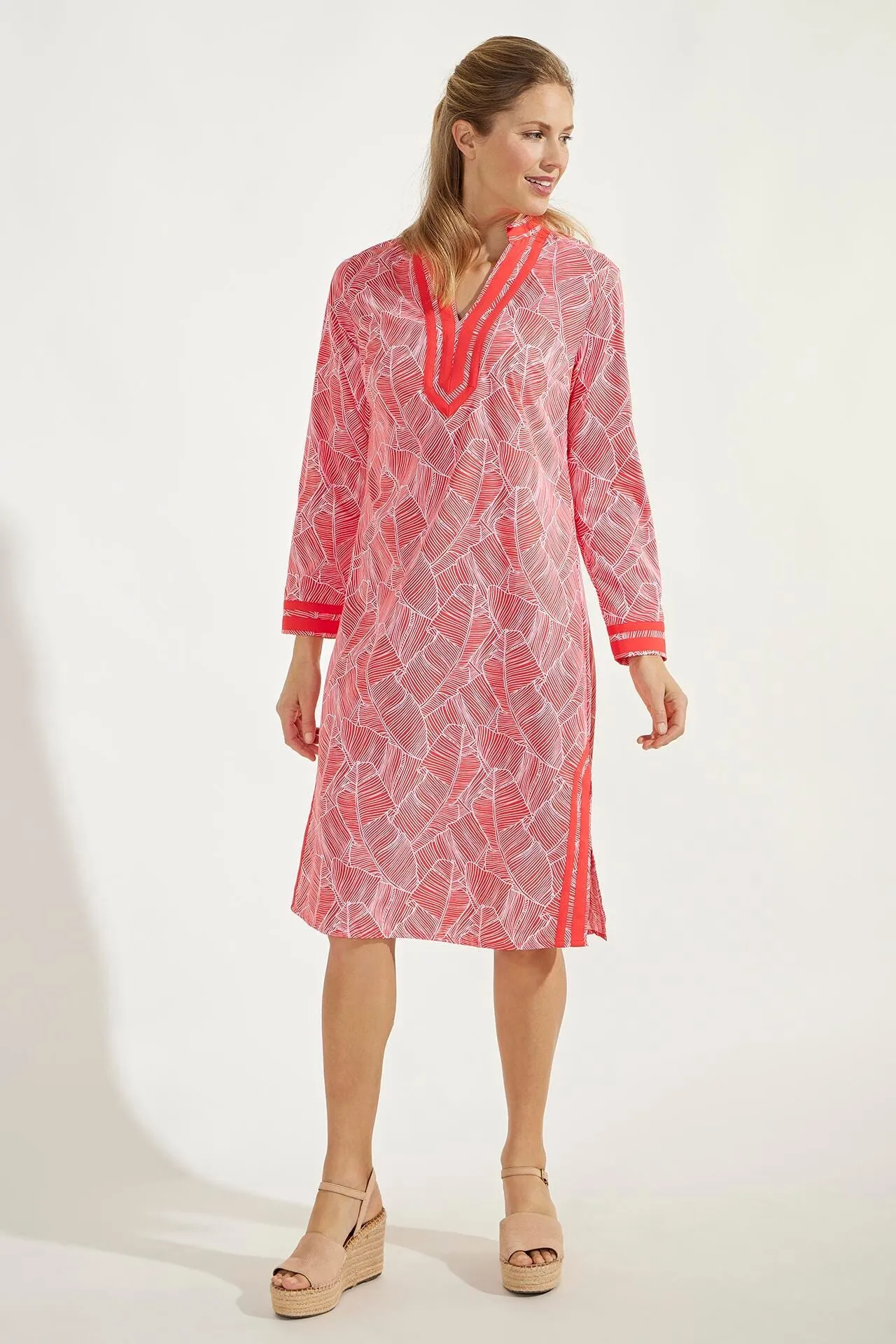 Women's Sampika Tunic Dress  |  Radiant Red Deco Palm