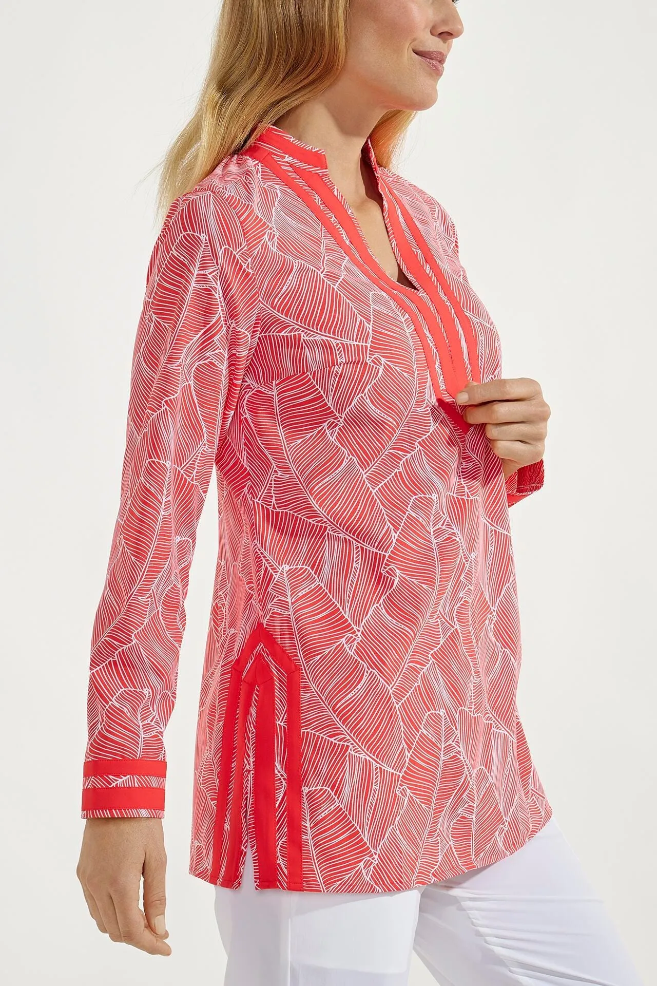 Women's Sampika Tunic Top  |  Radiant Red Deco Palm