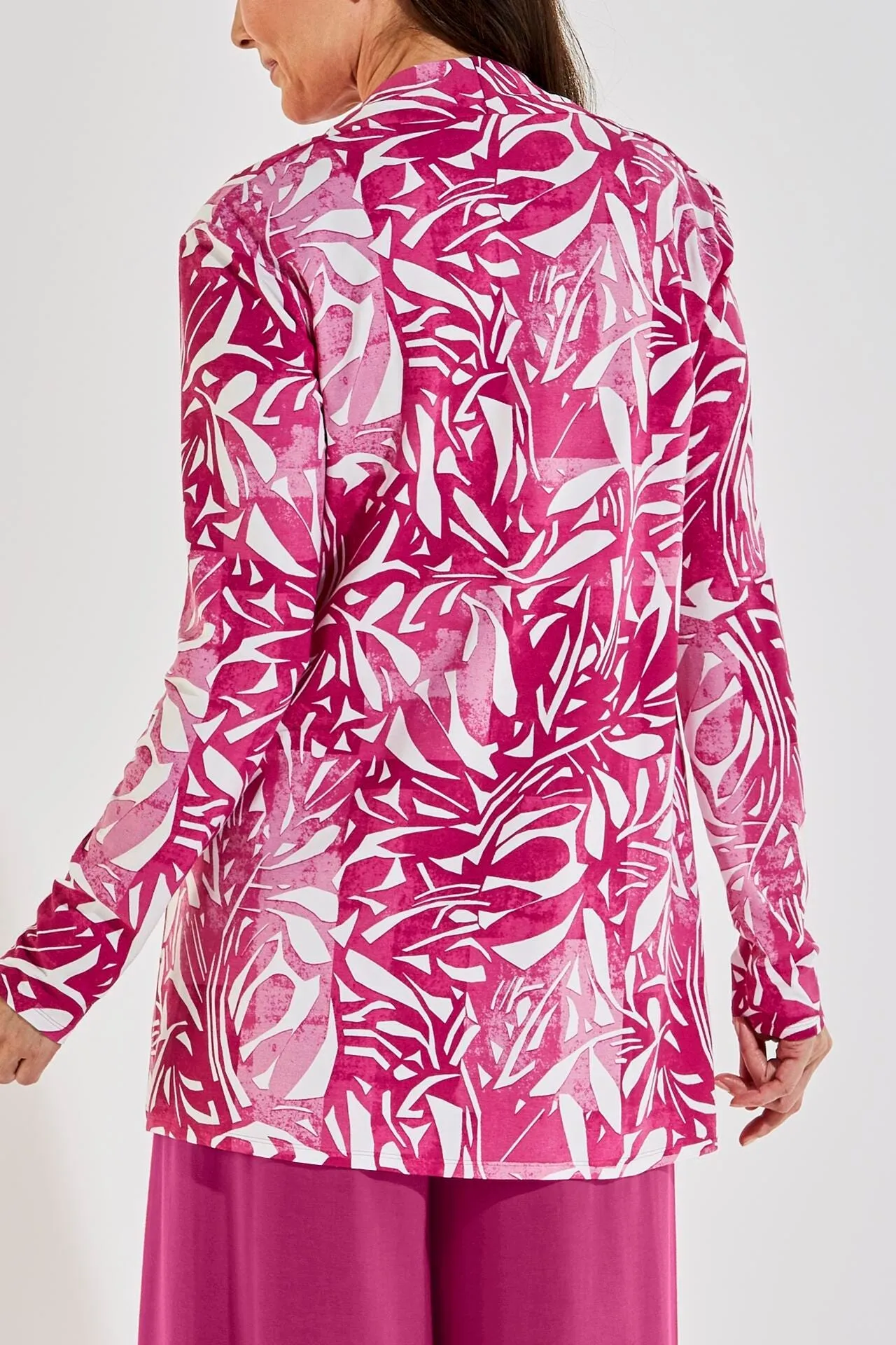 Women's Thera Tunic Top  |  Warm Angelica Abstract Leaves