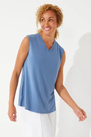 Women's Vedra V-Neck Tunic Top  |  Contemporary Blue