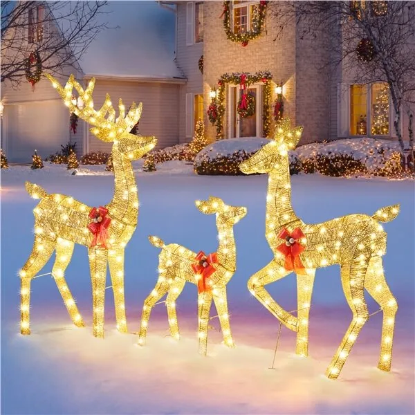 Yaheetech 3-Piece Lighted Christmas Reindeer Family