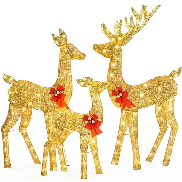 Yaheetech 3-Piece Lighted Christmas Reindeer Family