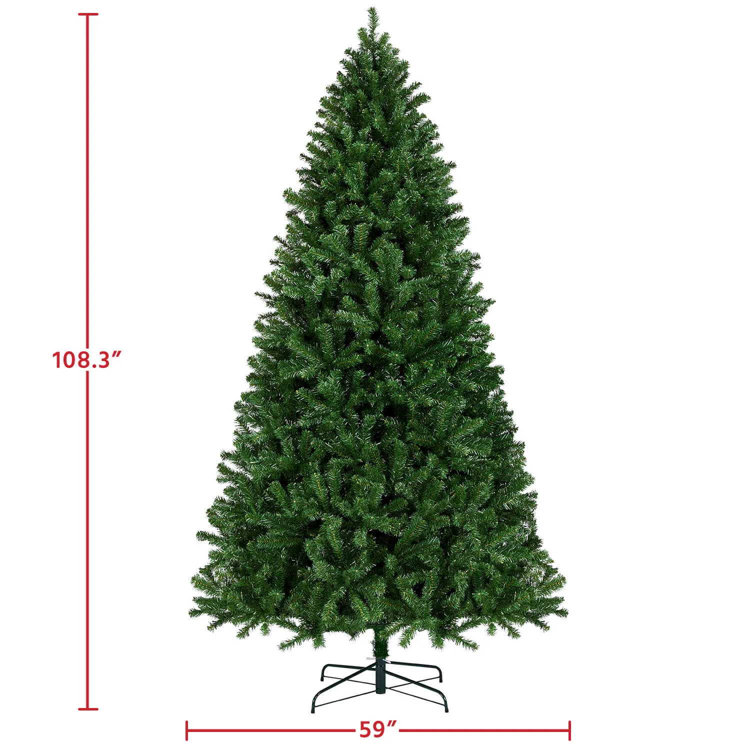 Yaheetech Pre-lit Spruce Artificial Hinged Christmas Pine Tree