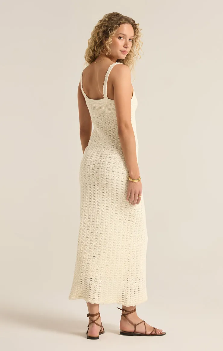 Z SUPPLY Eleena Crochet Knit Midi Dress