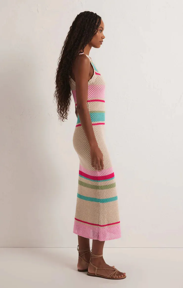 Z SUPPLY IBIZA STRIPE CROCHET SWEATER DRESS